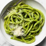 Spinach basil pesto pasta