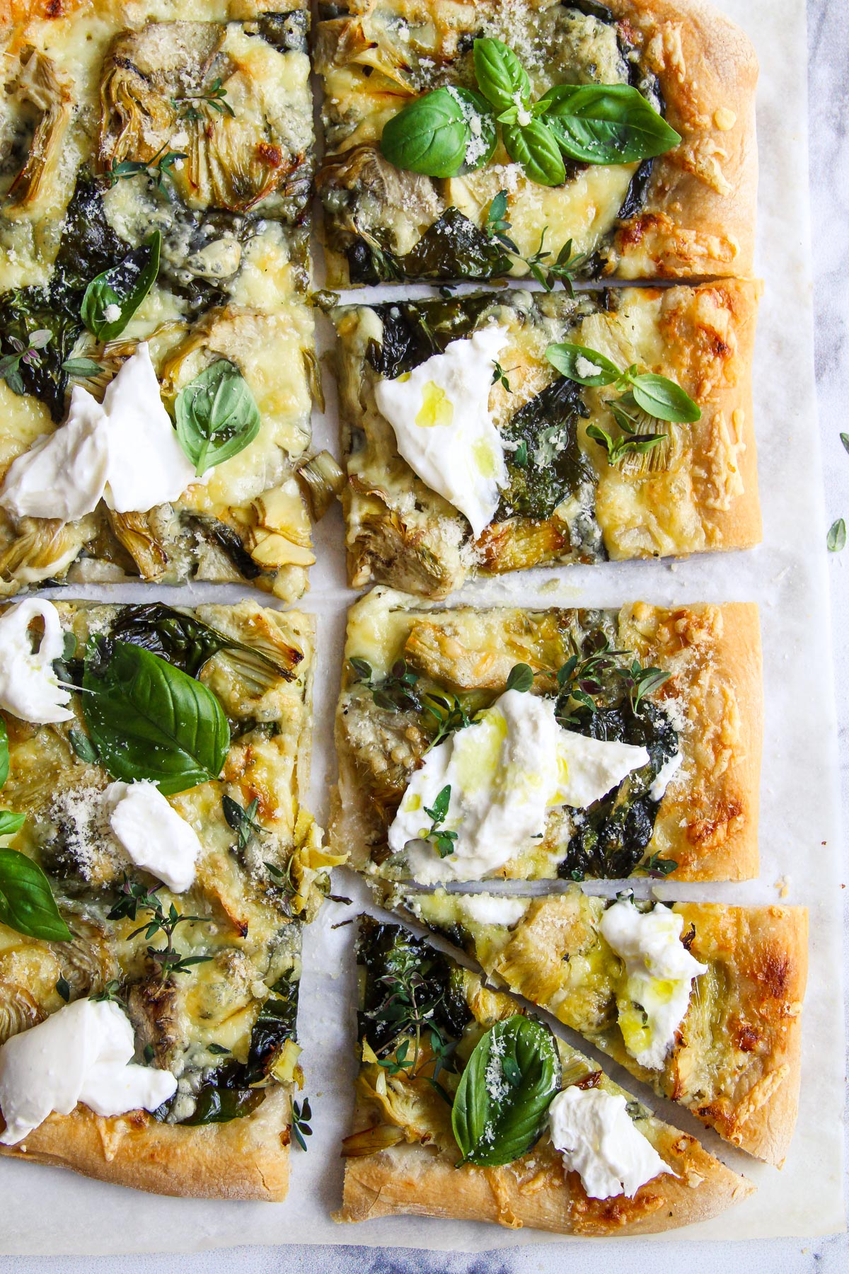 Cheesy spinach and artichoke pizza recipe