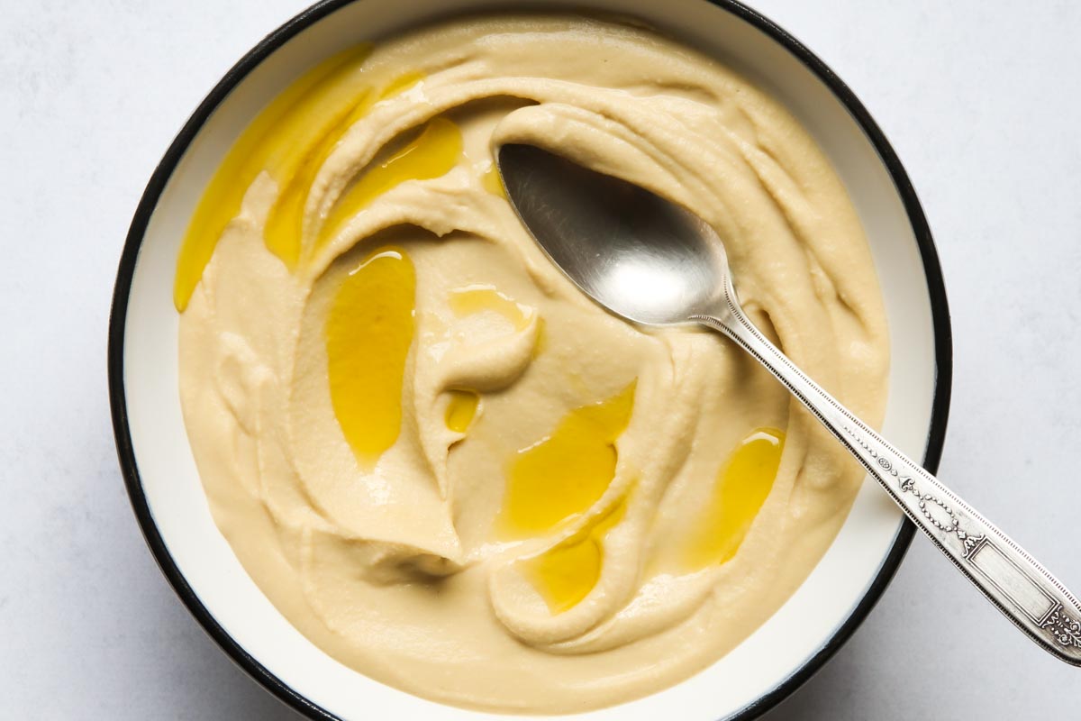 Hummus drizzled with olive oil