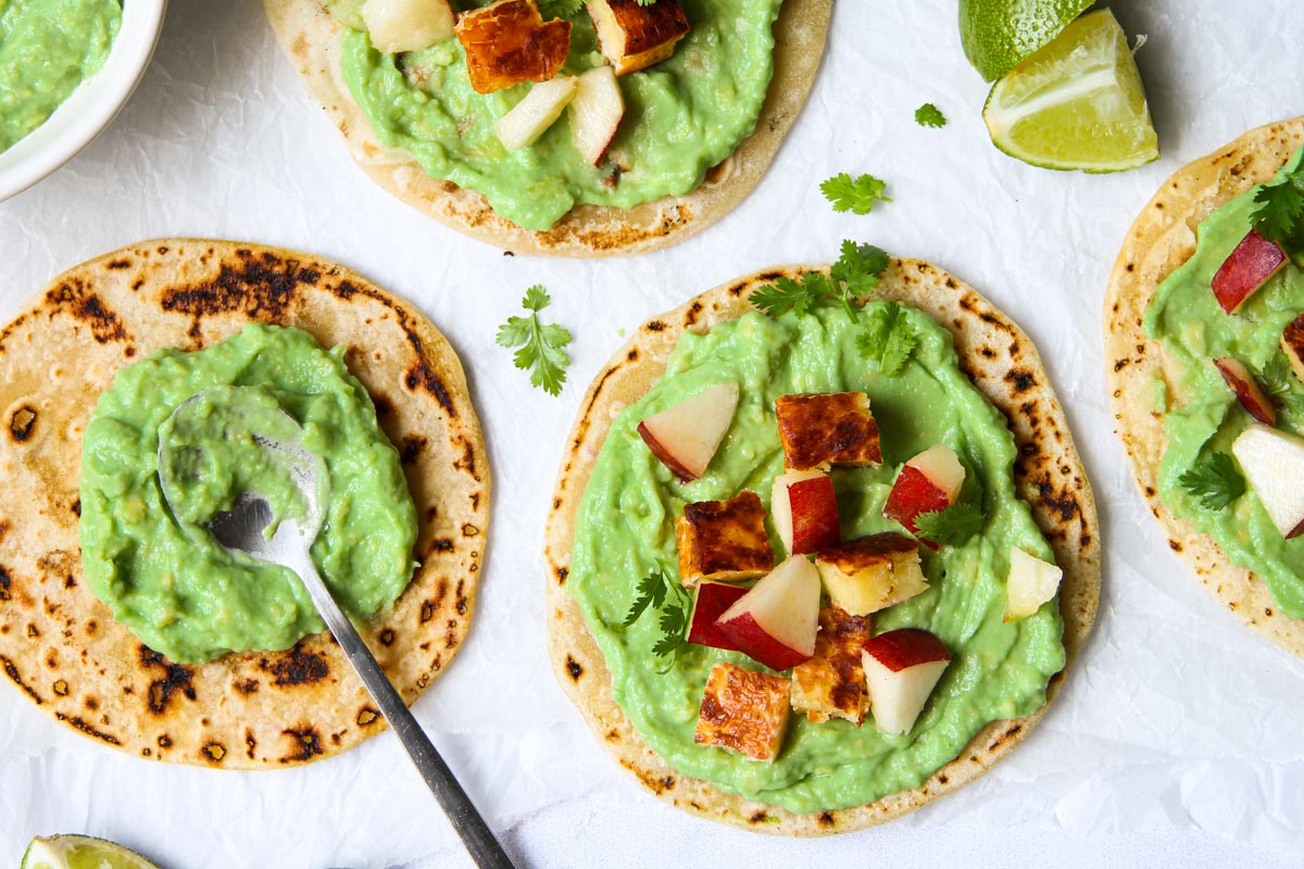 Halloumi Tacos with avocado sauce recipe