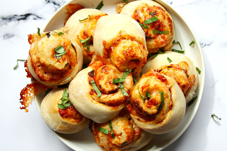 pizza rolls on a plate