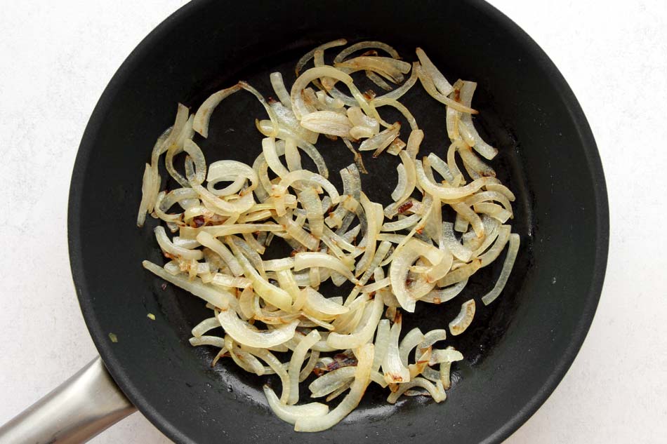 onions in pan