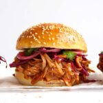 vegan pulled jackfruit burger