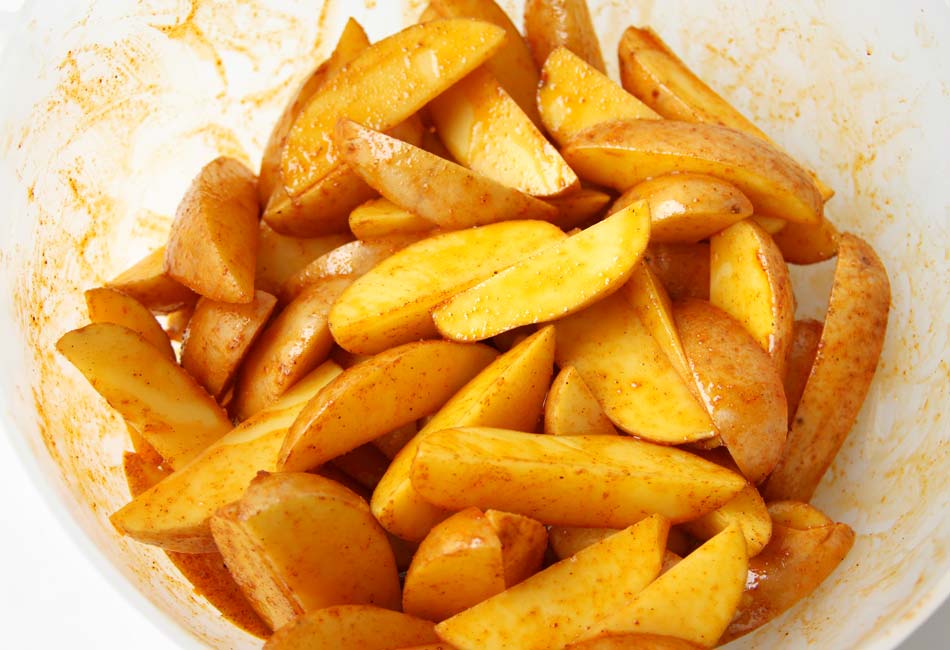 marinated potato wedges